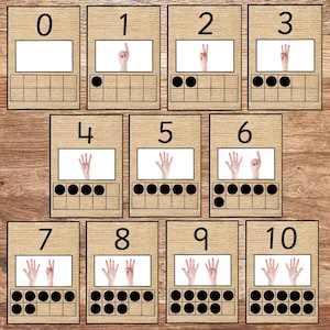 Cartões numéricos de quadro de dezenas para impressão 0-10 subitising dedos numéricos contando cartões de memória flash recurso de exibição de matemática eyfs domínio da matemática