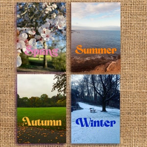 Affiches photo saisonnières ressources imprimables homeschool cartes d'affiches saisonnières images Waldorf Reggio nature printemps été automne hiver automne