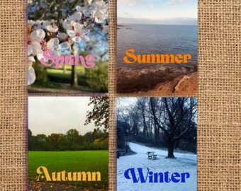 Seasonal photo posters printable homeschool resource seasonal poster cards images Waldorf Reggio nature spring summer autumn winter fall