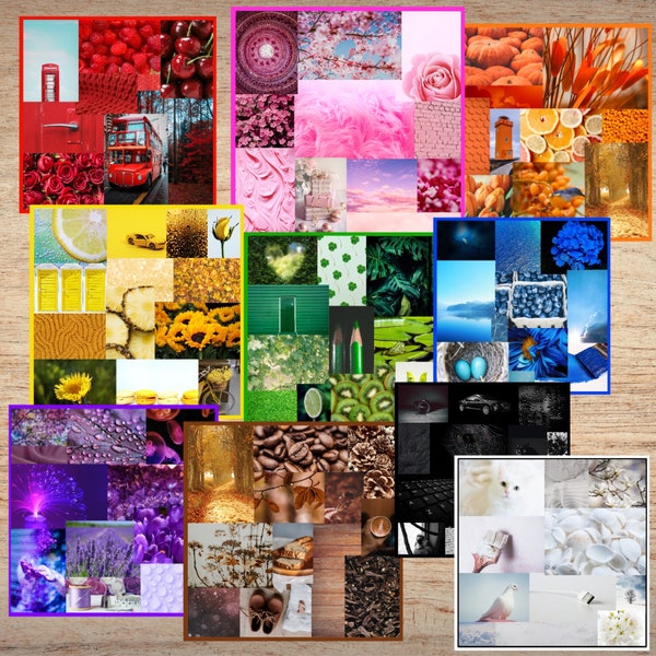 Cartes photo d'échantillons de couleur imprimables en téléchargement numérique Motssori Reggio inspiré des impressions pour enfants