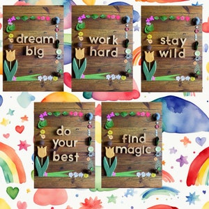 Natürliche Themen Motivationsplakate digital druckbare Blume Klassenzimmer Ressourcen Poster Buchstaben zeigen Natur homeschool Waldschule