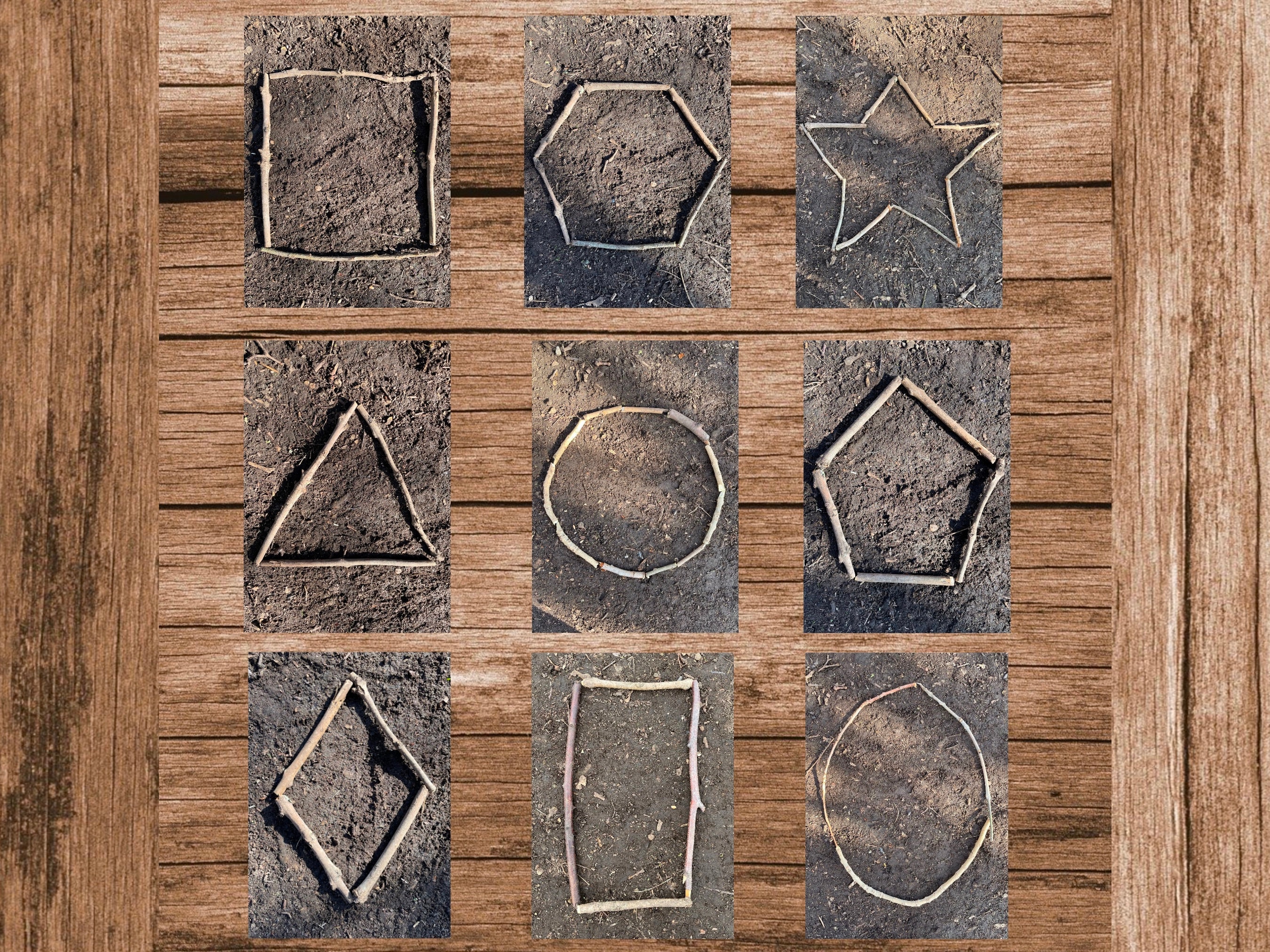 Nature Shape Photo Cards Printable Digital Download Natural - Etsy