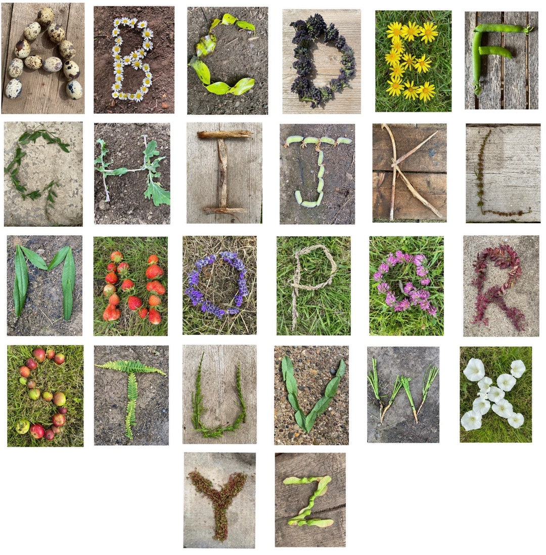 Nature Alphabet Cards Printable Digital Download Natural Early Years