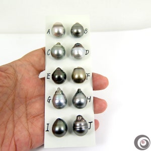 Giant 15.0 - 15.8mm Organic Natural Color Tahitian Gray Cultured Semi-Baroque Loose Pearls #L856