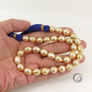 Genuine GOLDEN South Sea Pearl Strand / Natural Color Seawater pearl necklace / 10 - 11.7mm  pearls / Choose Your Clasp #F742
