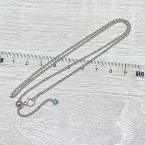 18K Solid White Gold Rolo Chain / Belcher Necklace 2mm Thick, 6.4 Grams / Charm Chains 17.5 Inches Best Gift / Adjustable #GA705