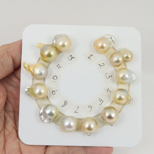 Genuine South Sea Pearl / 12.7-14.6mm Seawater Baroque Cultural Pearls #L978
