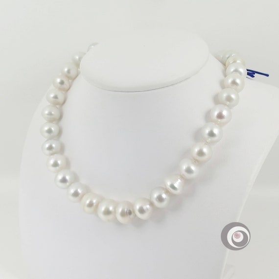 Genuine White South Sea Pearl Strand / Natural Color Seawater Pearl Necklace  / 11 13.2mm Pearls / Choose Your Clasp F732 -  Canada