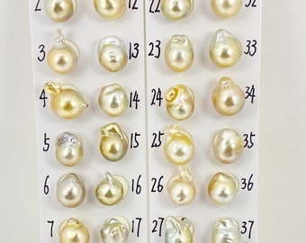 Genuine South Sea Pearl / 12-13mm Seawater Baroque Cultural Pearls #L975