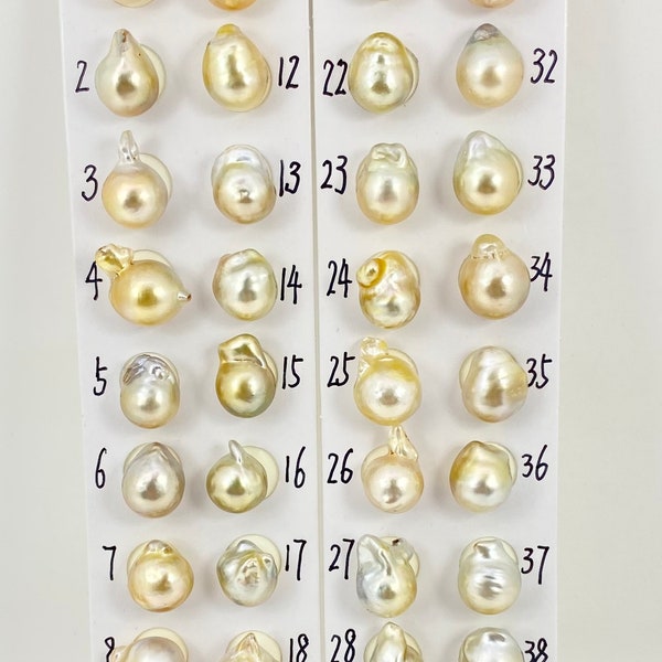 Genuine South Sea Pearl / 12-13mm Seawater Baroque Cultural Pearls #L975