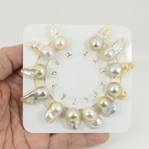 Genuine South Sea Pearl / 12.7-14.6mm Seawater Baroque Cultural Pearls #L977