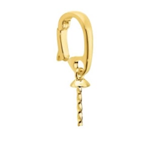 May include: Gold-toned pearl clasp with a twisted wire loop. The clasp has a spring-loaded mechanism for easy opening and closing.