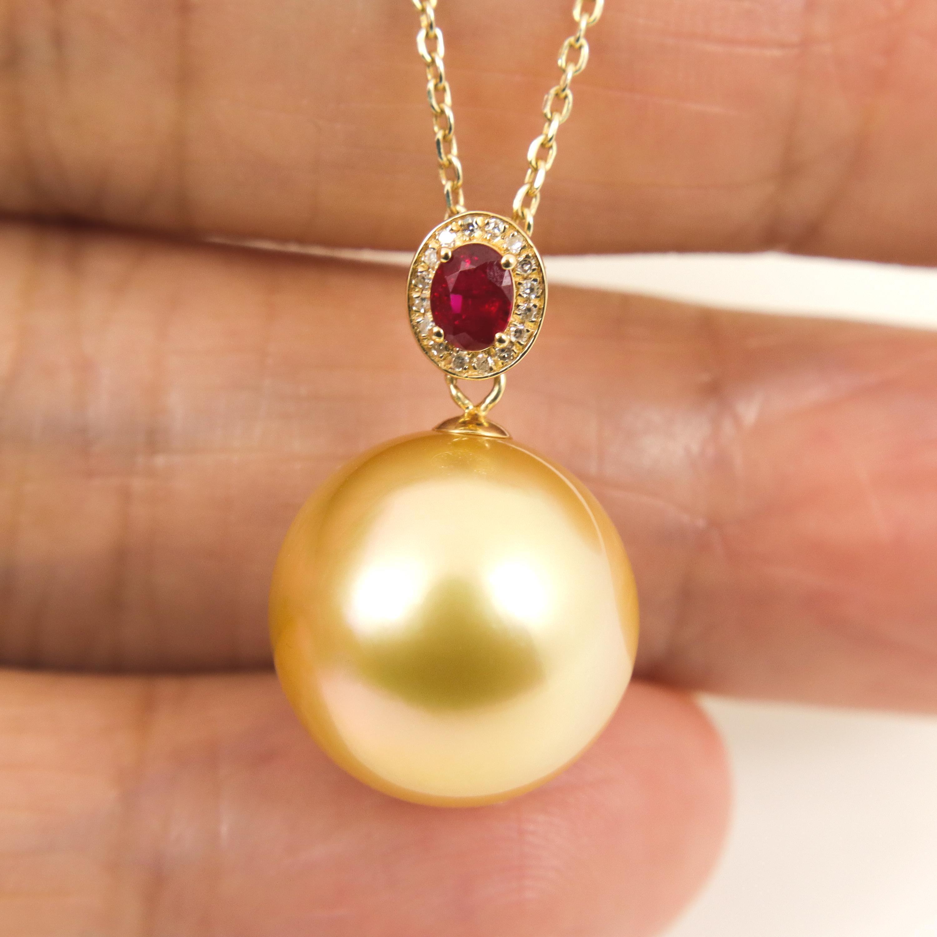 18Kゴールド ルビー ダイヤモンド ペンダント 18K ゴールド ダイヤモンド & ルビー ペンダント エンハンサー、巨大な