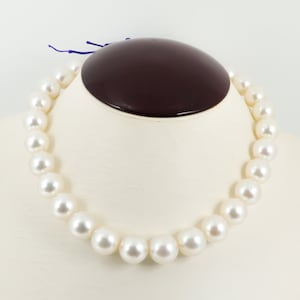 Massive White South Sea Pearl Strand/Necklace, 13 - 15mm Seawater Cultured Round Pearls, Choose Your Clasp #F754