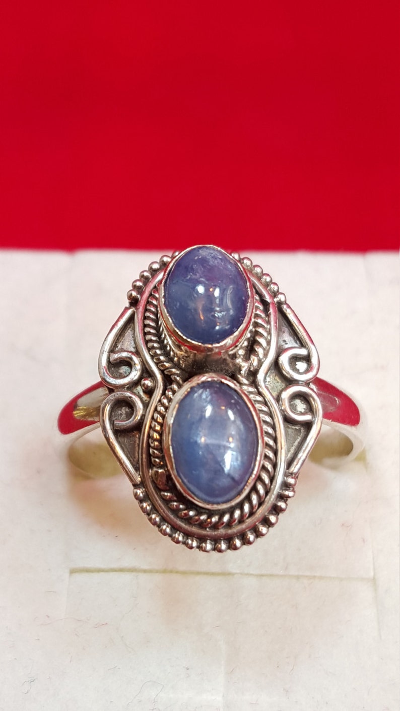Sterling Silver Ring.Sapphire Ring.Gemstone Ring.Promise Ring.Engagement Ring.Handmade Ring.Solitaire Ring.Wedding Ring.Statement Ring.R221