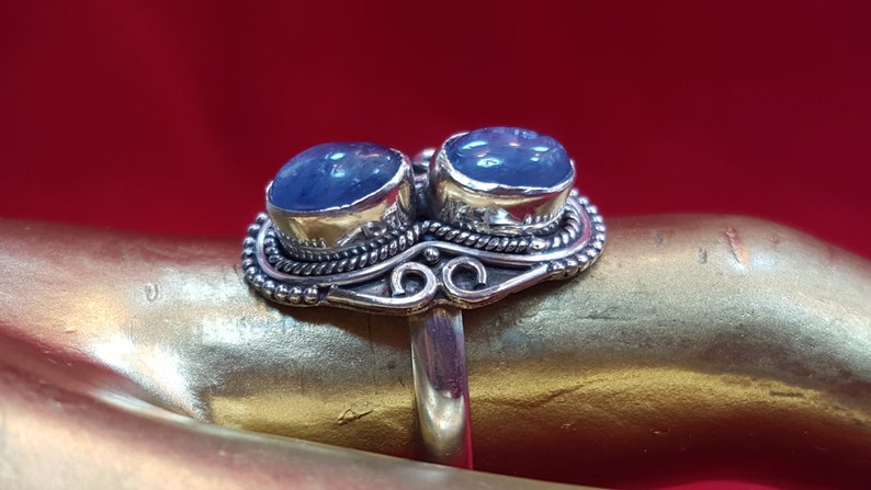 Sterling Silver Ring.Sapphire Ring.Gemstone Ring.Promise Ring.Engagement Ring.Handmade Ring.Solitaire Ring.Wedding Ring.Statement Ring.R221