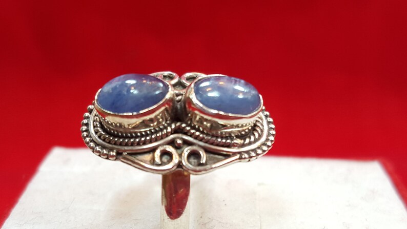 Sterling Silver Ring.Sapphire Ring.Gemstone Ring.Promise Ring.Engagement Ring.Handmade Ring.Solitaire Ring.Wedding Ring.Statement Ring.R221