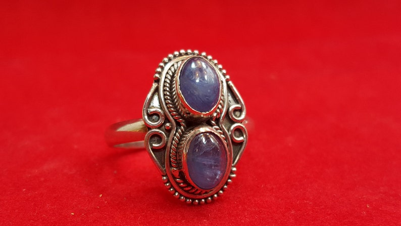 Sterling Silver Ring.Sapphire Ring.Gemstone Ring.Promise Ring.Engagement Ring.Handmade Ring.Solitaire Ring.Wedding Ring.Statement Ring.R221