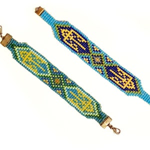 Bracelet scheme pattern Ukrainian coat of arms for cross-stitch weaving bead jewelry