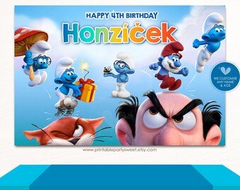Schtroumpf Anniversaire Theme Etsy Schtroumpf Anniversaire Theme Etsy