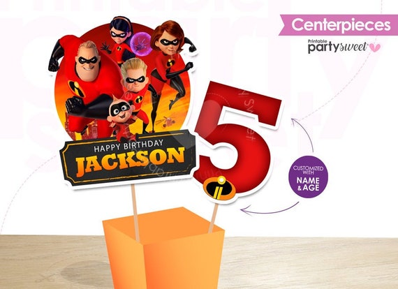The Incredibles Centerpiece The Incredibles Birthday Etsy