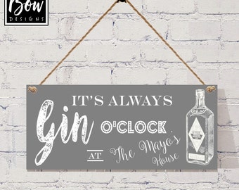 Gin Bar Signs Garden cabin Party Bar Pub Gin Gift home decor A4 metal Sign