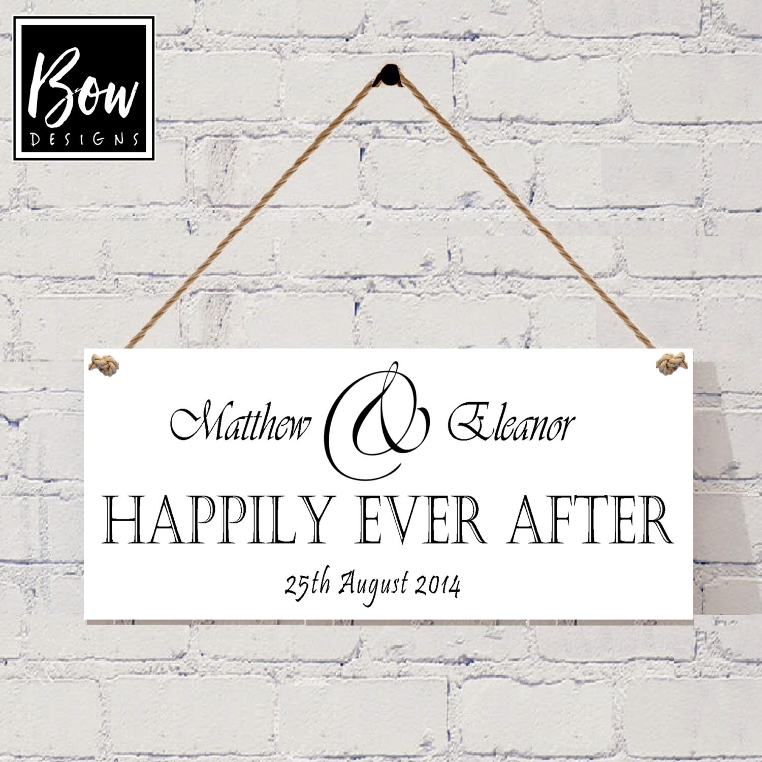 PERSONALISED wedding happily ever after bride and groom Etsy