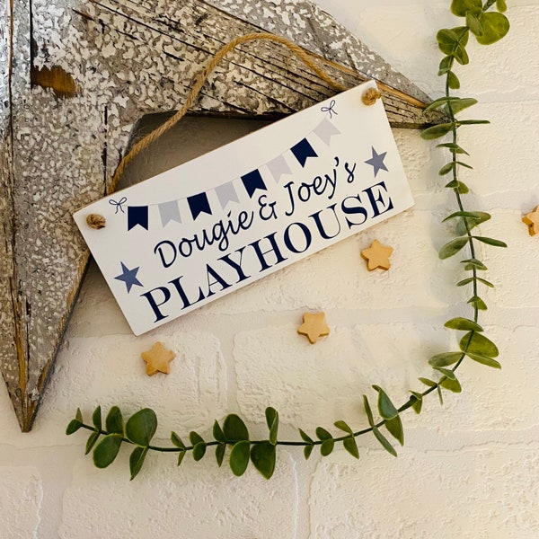 PERSONALISED PLAYHOUSE SIGN, Wendyhouse signs,  boys playhouse signs, boys birthday gift,  den sign's,  bedroom door sign