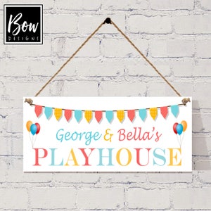 PERSONALISED PLAYHOUSE SIGN//Rainbows// Girls sign// Yellow rainbow// pink star//girls and boys playhouse// children's birthday gift// image 2