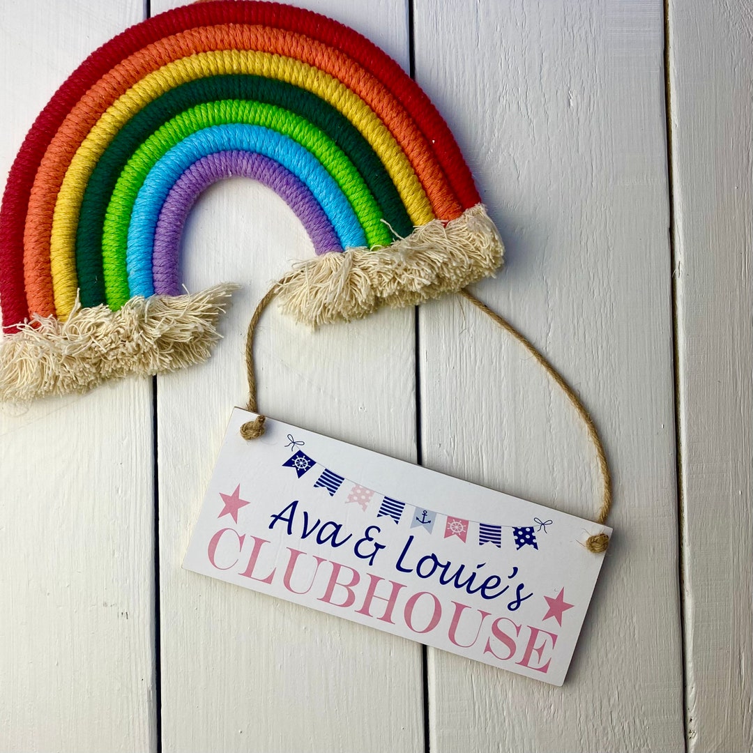 Personalised Playhouse Sign, Kids Birthday Gift, Playroom Signs for