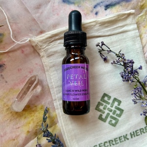 Wild Rose & Lilac Flower Essence • Emotional Healing + Heart Opening • Full Moon Botanical Remedy • Petal Veil