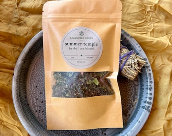 Organic Tulsi Herbal Tea Blend: Rose, Lemon Balm & Linden