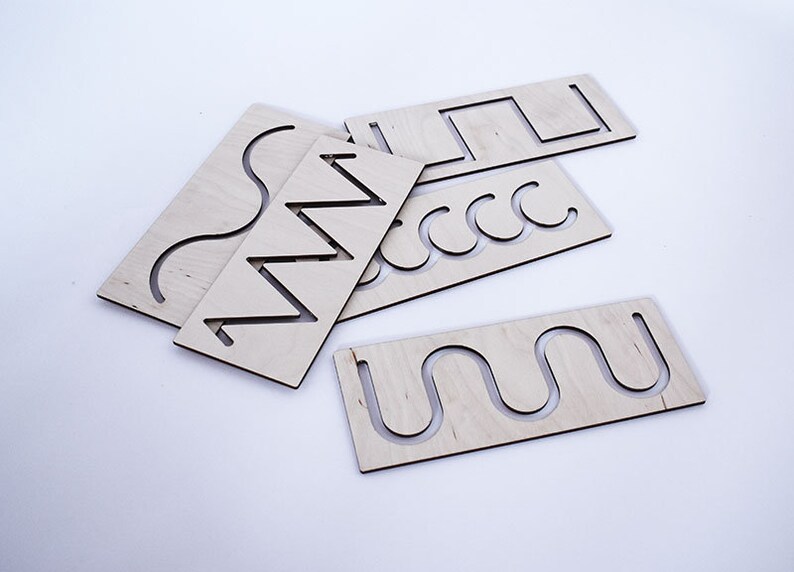 Wood Tracing Board Montessori Learning Resource Etsy