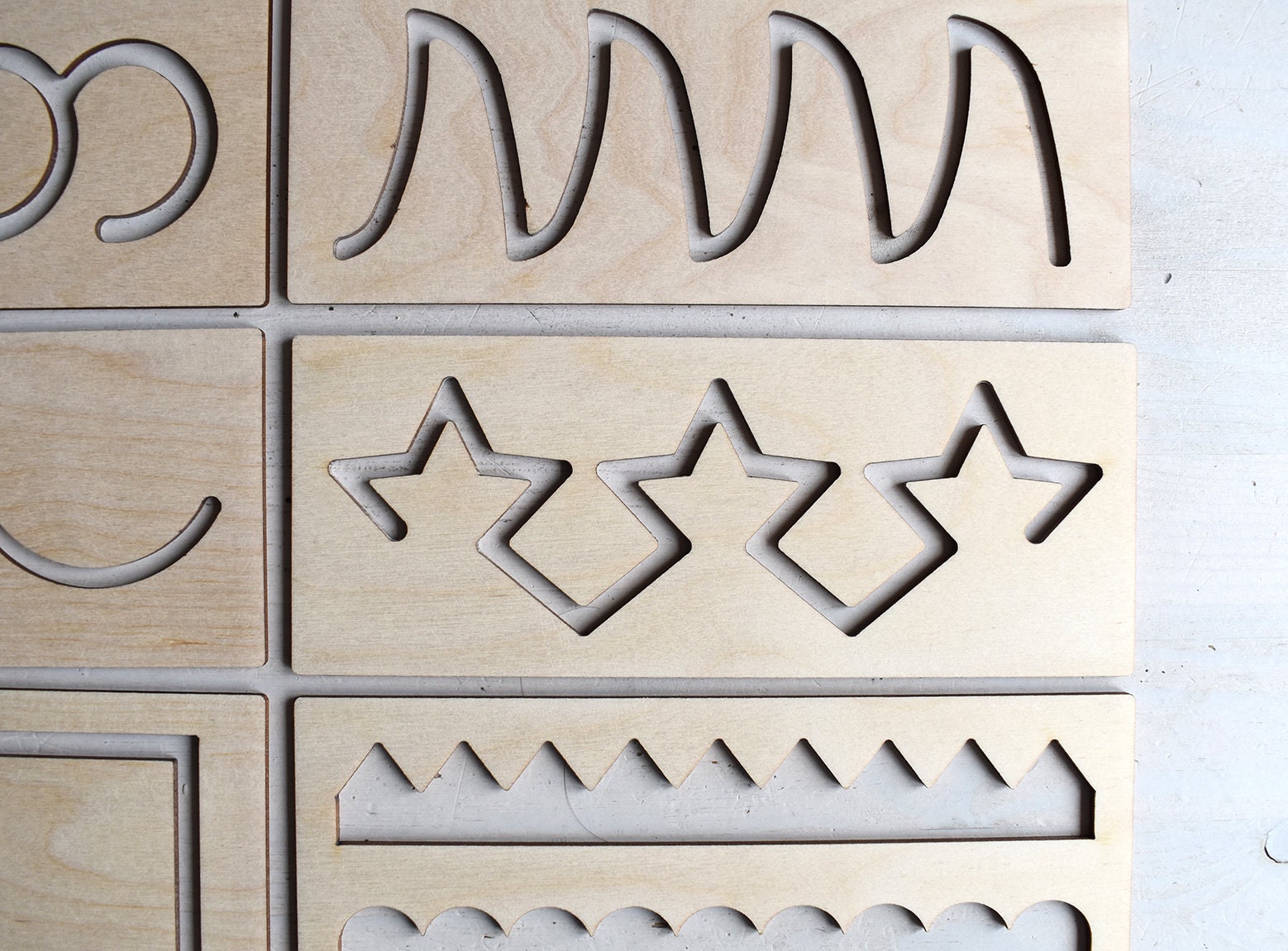 Wood Tracing Board Montessori Learning Resource Etsy