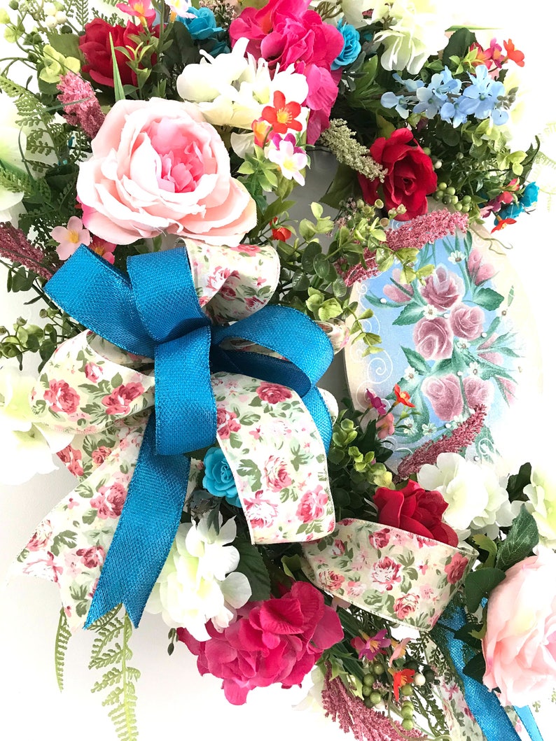 large Easter wreath Extra Large Wreath Spring Flower Wreath for Door Shabby Chic Wreaths for Front Door hydrangea Wreath with Roses