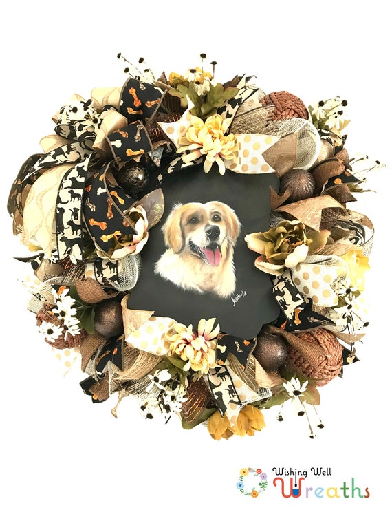 Dog Wreath Dog Bone Wreath Dog Themed Wreath Custom Wreath Etsy