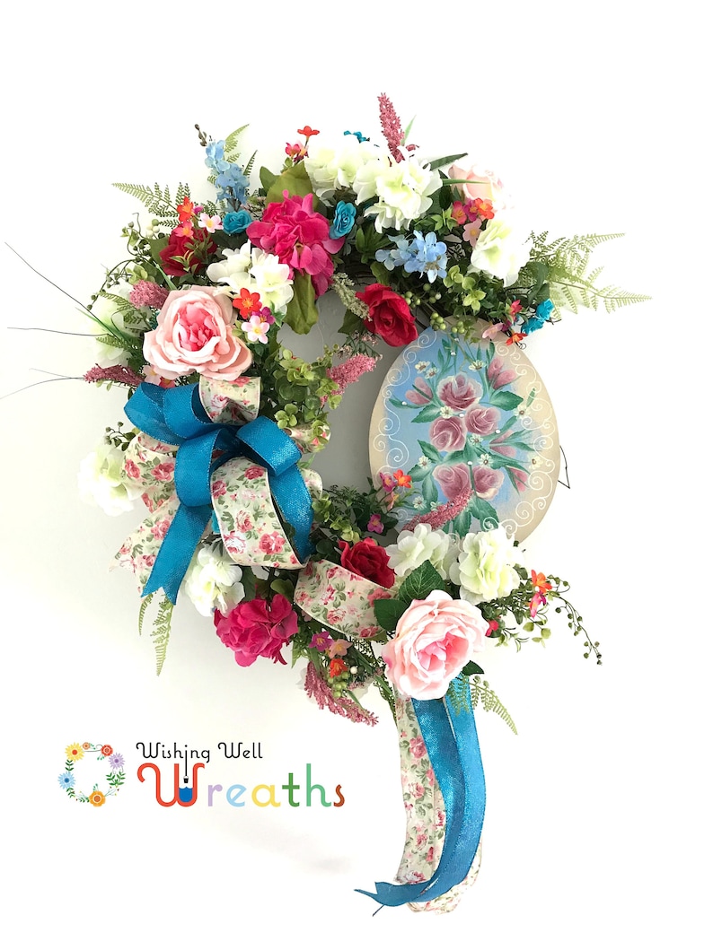 large Easter wreath Extra Large Wreath Spring Flower Wreath for Door Shabby Chic Wreaths for Front Door hydrangea Wreath with Roses