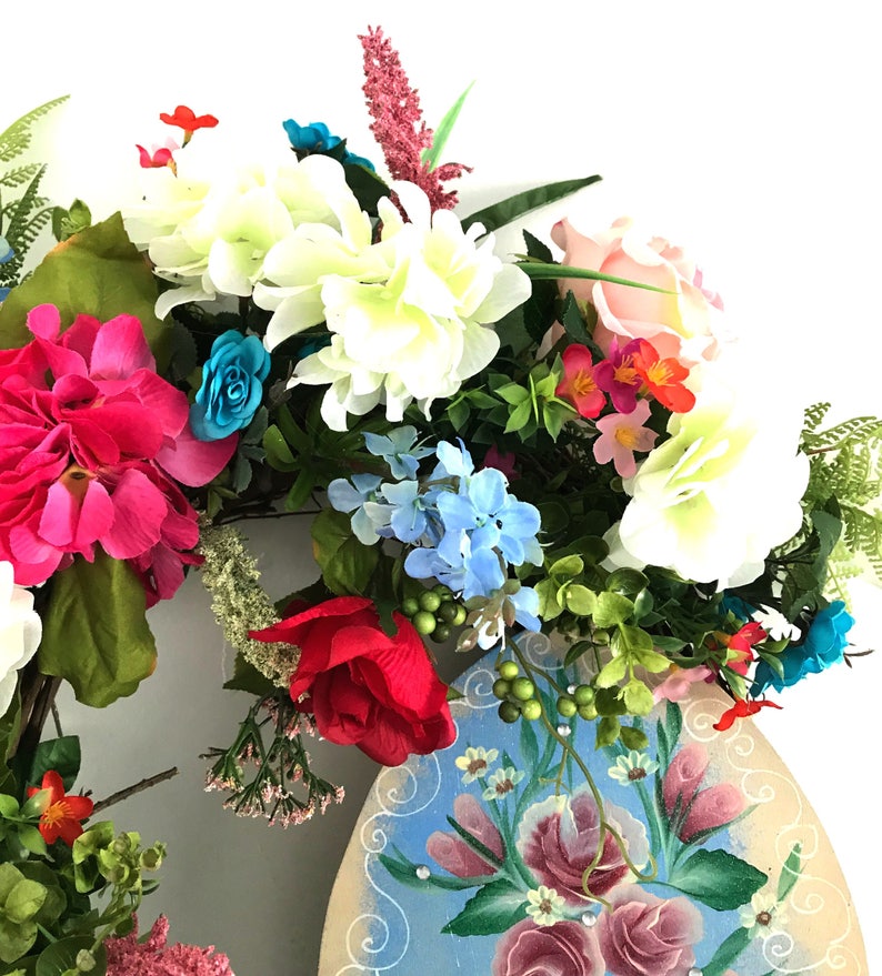 large Easter wreath Extra Large Wreath Spring Flower Wreath for Door Shabby Chic Wreaths for Front Door hydrangea Wreath with Roses