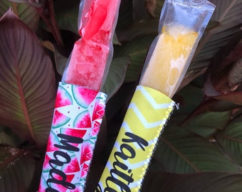 Popsicle Holder * Neoprene Popsicle Cover for Kids and Parties * Summer Parties * Personalized Popsicle Holder