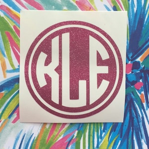 Klor Sticker Glitter Monogram Decal - Etsy