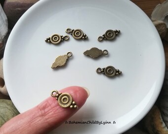 8x /16x Boho Charms 16 x 7mm  ~Jewellery Making • Macrame Accessories • D.I.Y. Dreadwraps • Jewellery Charms • Antique Bronze • Sewing Work