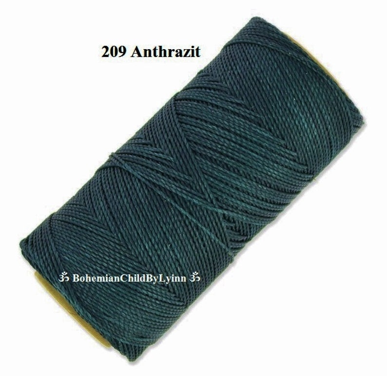 Ø 0.5mm Linhasita® Waxed Yarns: 5m/ 10m/ 20m Macrame Yarns Jewellery Making Waxed Threads Leather Sewing Threads Scrapbooking 209 Anthrazit