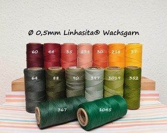 0,5mm Linhasita® Wachsgarn: 5m/ 10m/ 20m - Makrameegarn • Schmuckherstellung • Kunsthandwerk • Ledernähgarn • Lederverarbeitung • Scrapbook