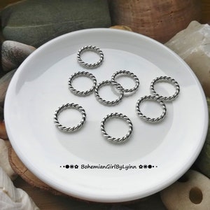 6x Twisted Metal Jump Rings/ Connector Rings Ø 15mm Jewellery Making Macrame Accessories Closed/ Soldered Rings Twisted Metal Rope image 2