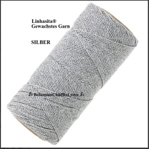 Ø0,5 mm Linhasita® Wachsgarn: 5m/ 10m/ 20m Metallic-Gold, Silber, Gold-Silber oder Kupfer Makrameegarn, Schmuckherstellung, Ledernähgarn Bild 4