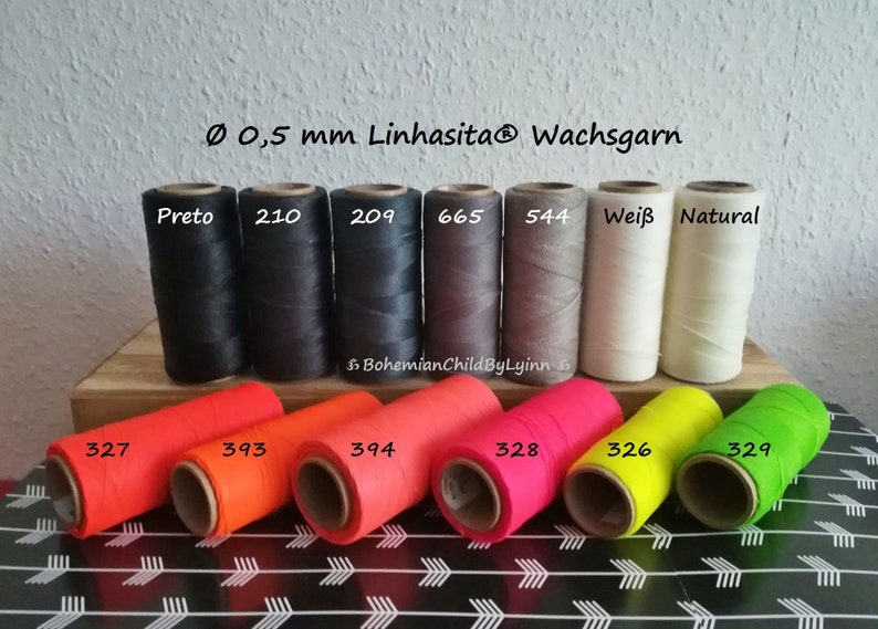 Ø 0.5mm Linhasita® Waxed Yarns: 5m/ 10m/ 20m Macrame Yarns Jewellery Making Waxed Threads Leather Sewing Threads Scrapbooking Preto/ Schwarz