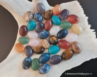 Edelstein Cabochon~Tigeraugen • Jade • Achat • Lapislazuli • Amethyst • Jaspis • Rosenquarz • Aventurin • Drahtwicklung • Schmuckherstellung