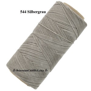 Ø 0.5mm Linhasita® Waxed Yarns: 5m/ 10m/ 20m Macrame Yarns Jewellery Making Waxed Threads Leather Sewing Threads Scrapbooking 544 Silbergrau