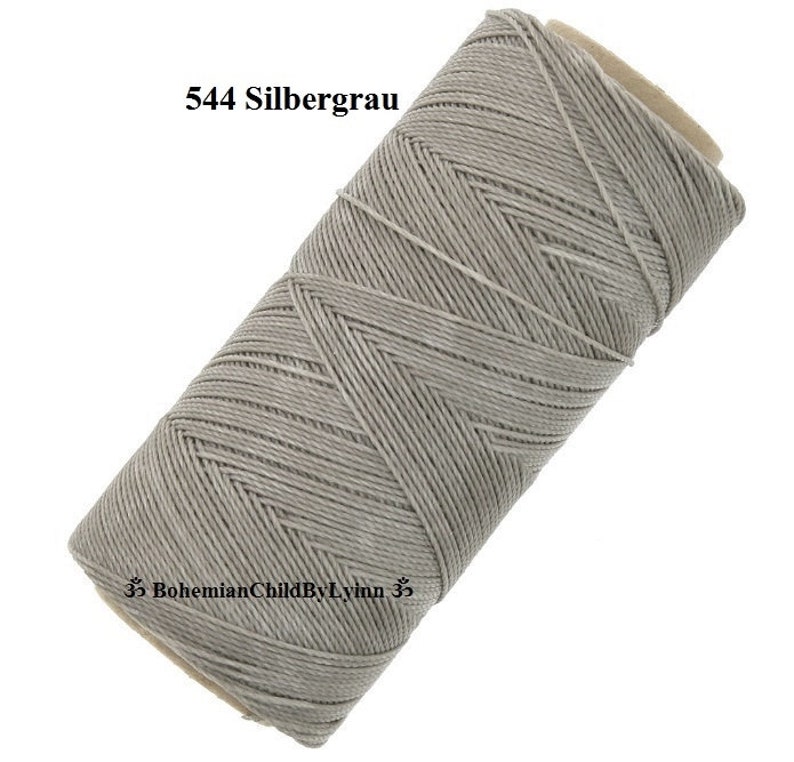 Ø 0.5mm Linhasita® Waxed Yarns: 5m/ 10m/ 20m Macrame Yarns Jewellery Making Waxed Threads Leather Sewing Threads Scrapbooking 544 Silbergrau