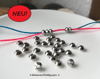 10x/ 20x Edelstahl Doppelkegel-Perlen 4mm x 3mm ~ Zwischenperlen • Abstandsperlen • Schmuckherstellung • Makramee Perlen • Basteln